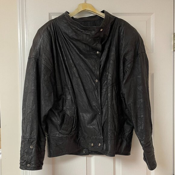 Berman's Leather Coat Women's Large - Vintage - Picture 1 of 16